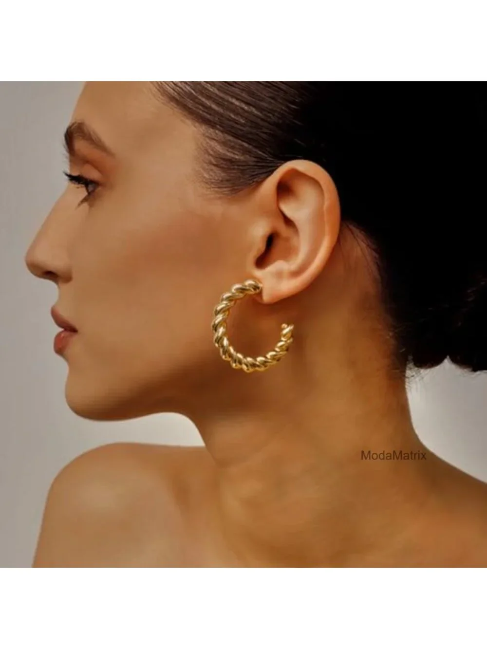 12 Pairs Chunky Gold Hoop Earrings Women Trendy Gold Plated Lightweight